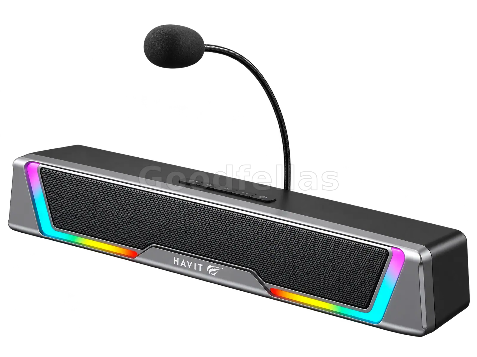 HAVIT GAMENOTE SK221 RGB Gaming Soundbar 6W with Detachable Microphone - Black/Grey