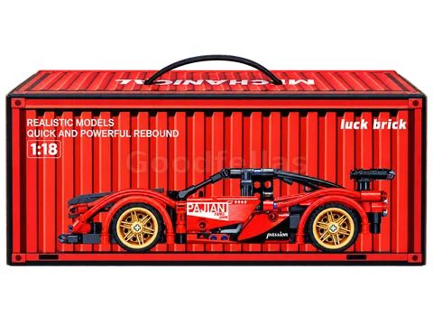 J2013C — Red Supercar Pull-Back Building Set