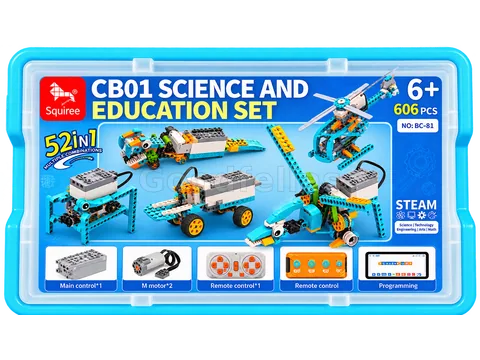 Squtee CB01 Science & Education Programming Set – 52-in-1 STEM Robotics Kit