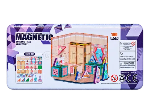 Magnetic Building Tiles Interior Room / Dressing Room Set — 100 Pieces