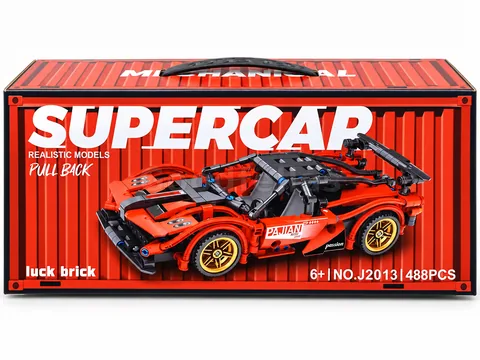 J2013C — Red Supercar Pull-Back Building Set