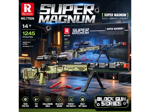 77026 — Super Magnum AWM Block Gun Series Building Set — 1245 PCS
