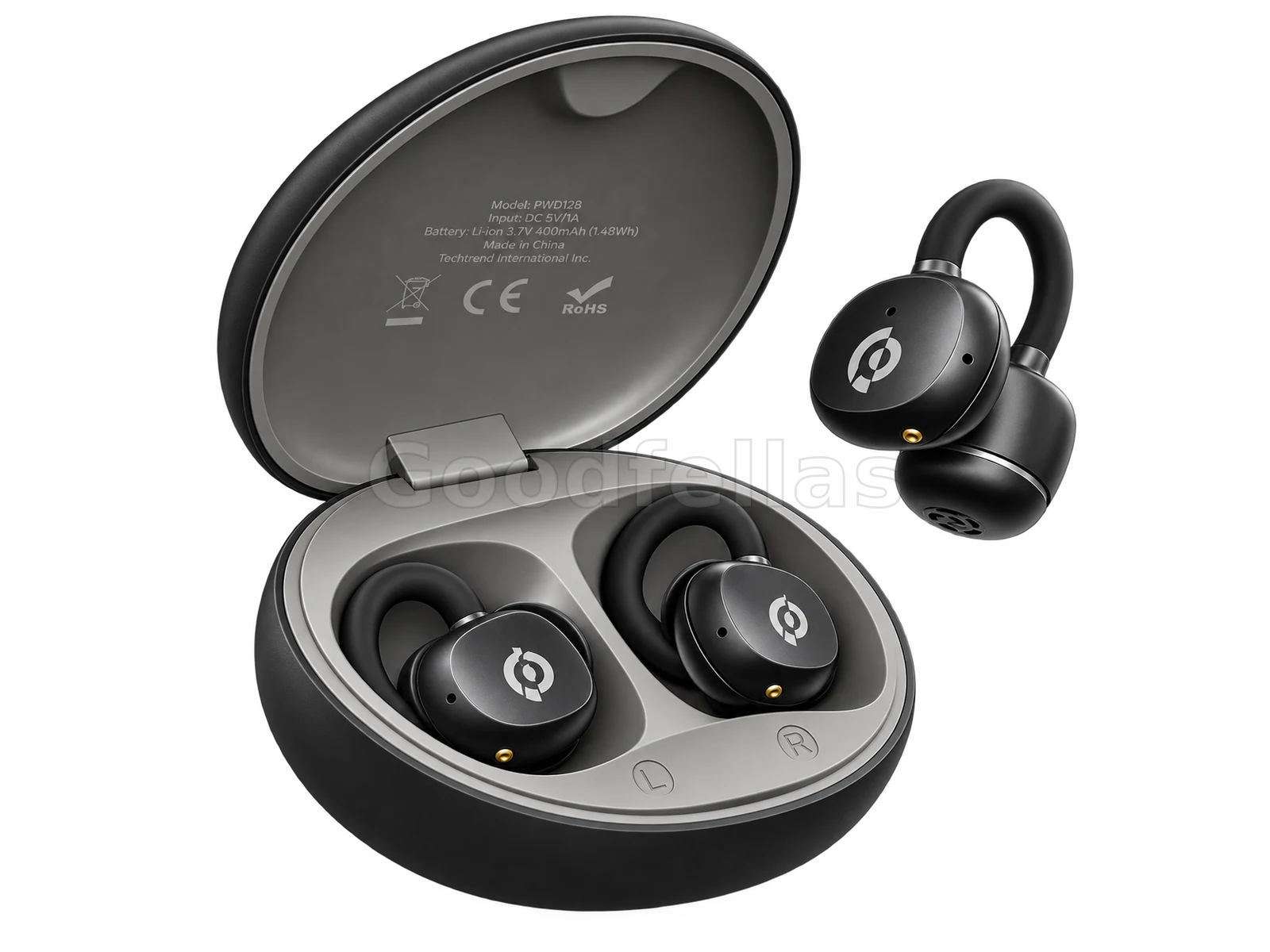 Powerology Cherry Open-Ear Wireless Earphones Bluetooth 6.0 - Black