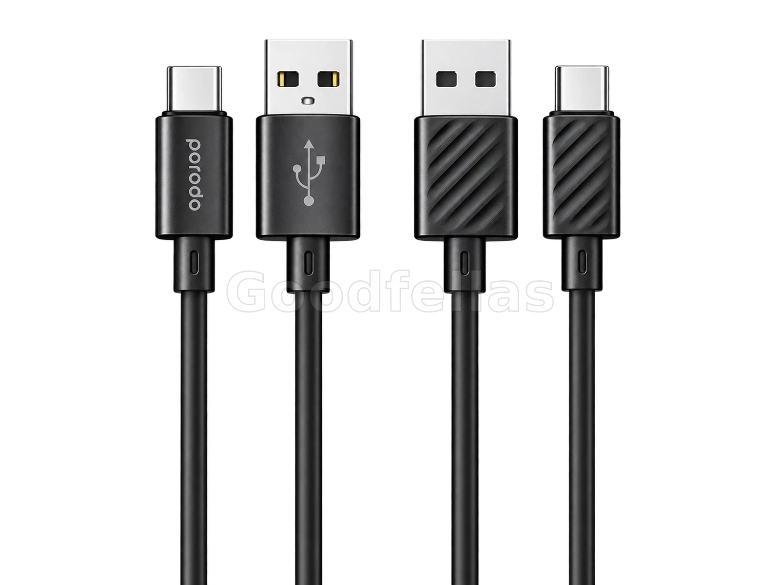Porodo Blue USB-A to USB-C Fast Charging & Data Cable 3A 1.2m - Black