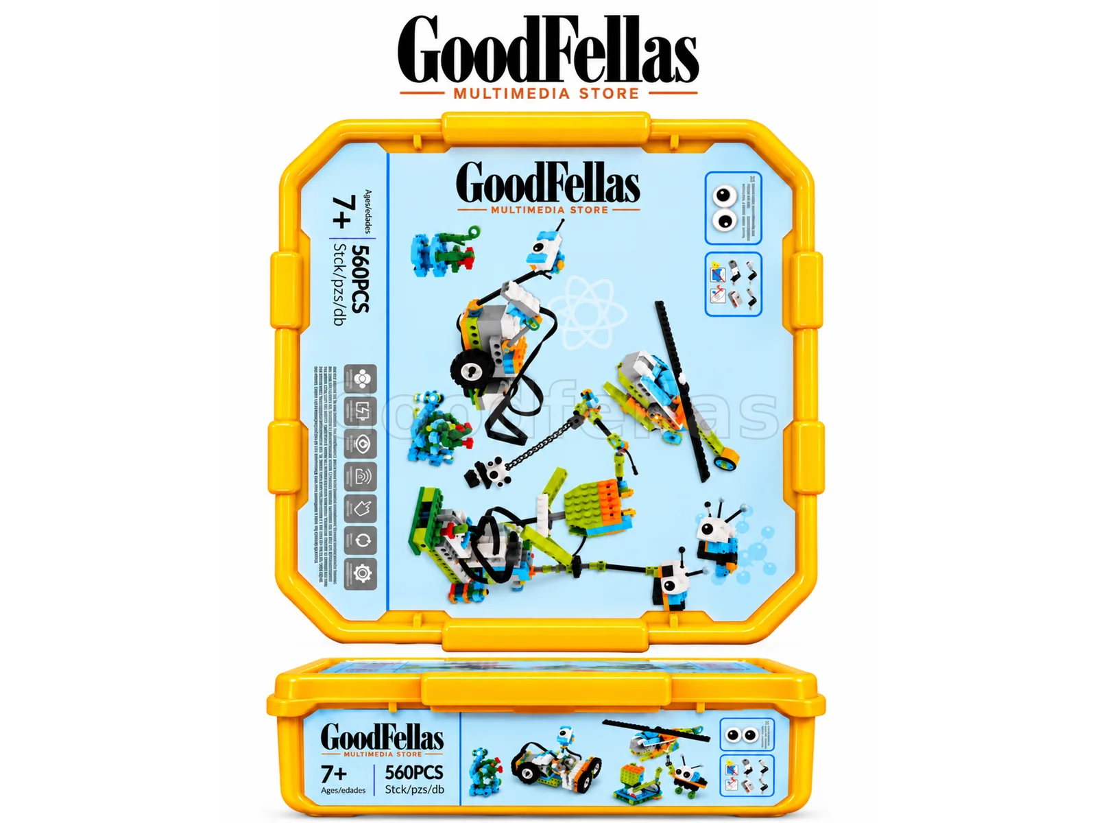 Goodfellas Robotics 560 PCS Educational Robotics Building Kit – Yellow Storage Case – Age 7+