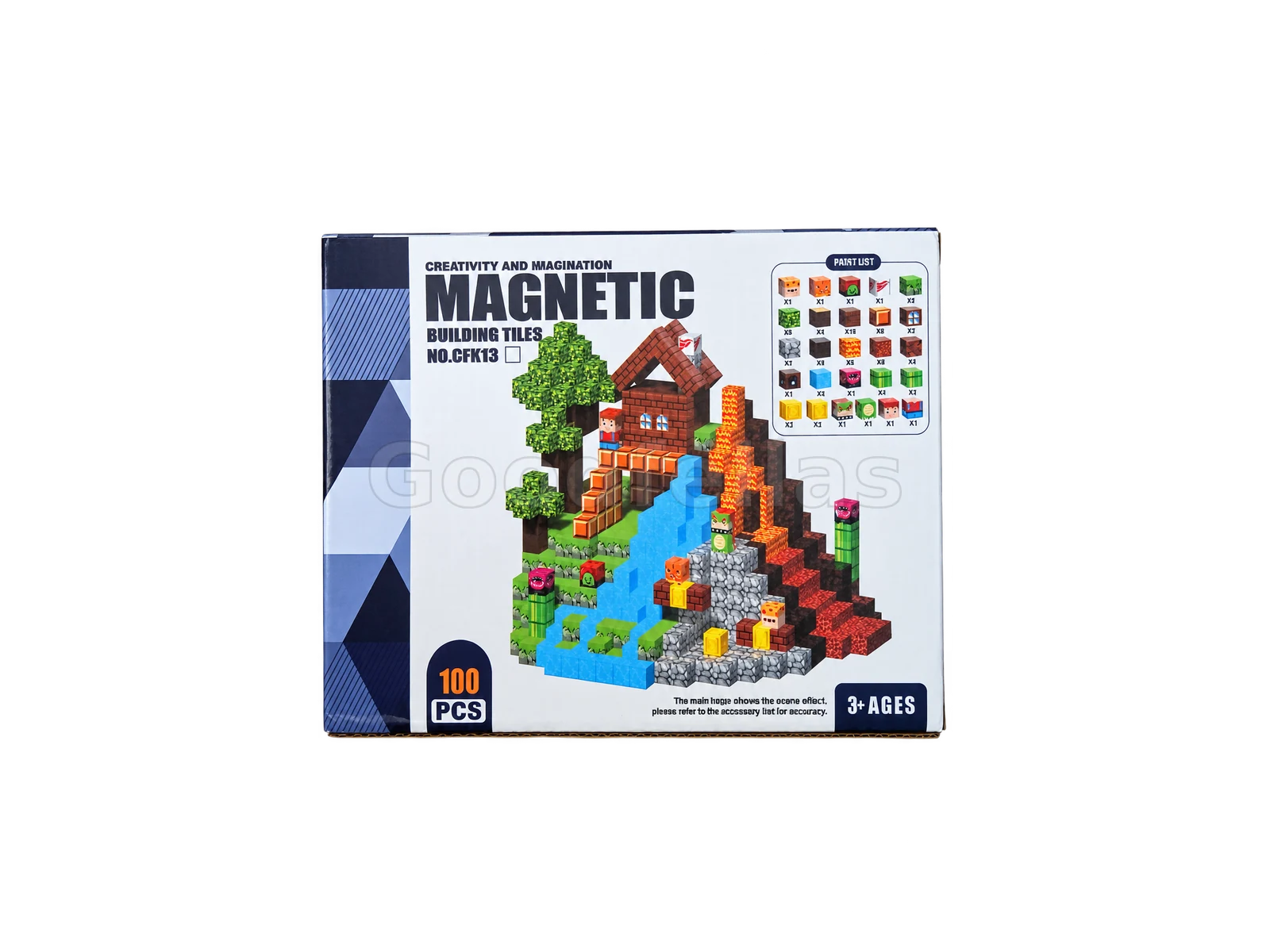 Xinqiyuan CFK13 Magnetic Building Tiles 100-Piece Set