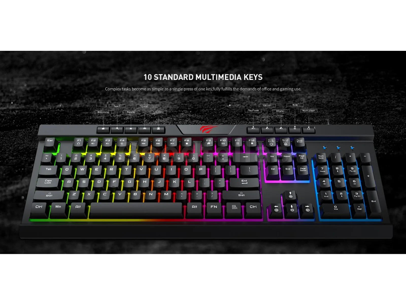 HAVIT GAMENOTE KB487L Multi-Function Backlit Gaming Keyboard – Black