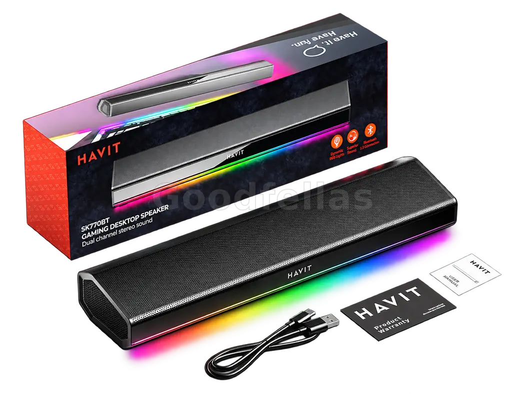 HAVIT SK770BT RGB Bluetooth Gaming Desktop Soundbar 10W - Black