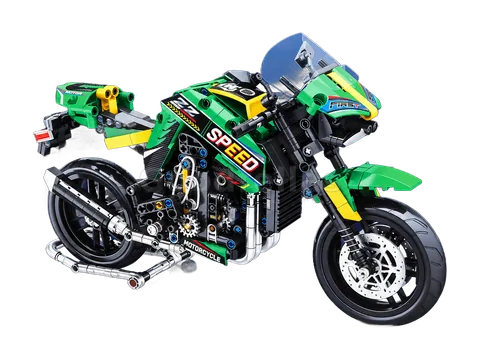 82004 — MOTO LEAGUE Green Z900-Style Racing Motorcycle Building Set