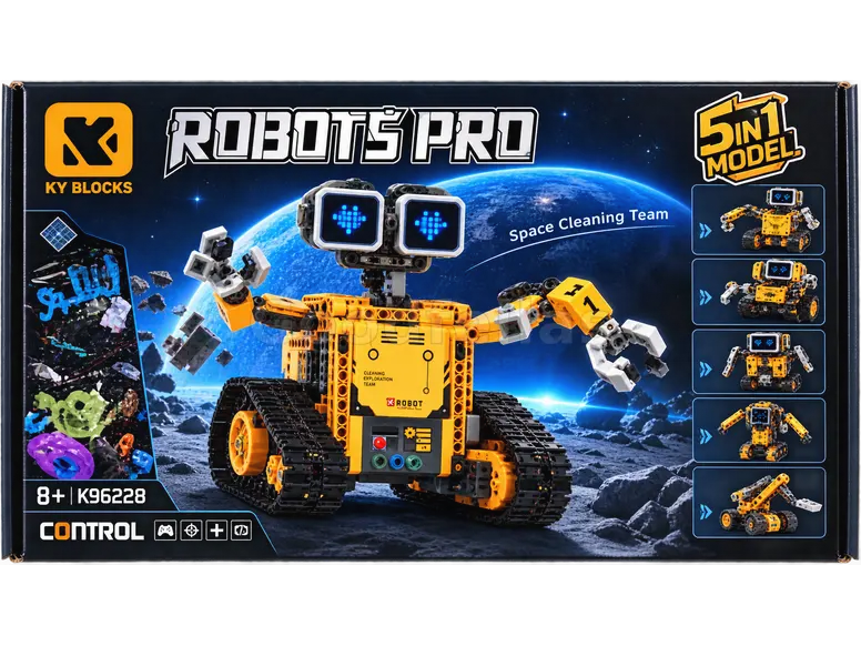 KY Blocks Robots Pro K96228 – 5-in-1 Programming Robot – Space Cleaning Team