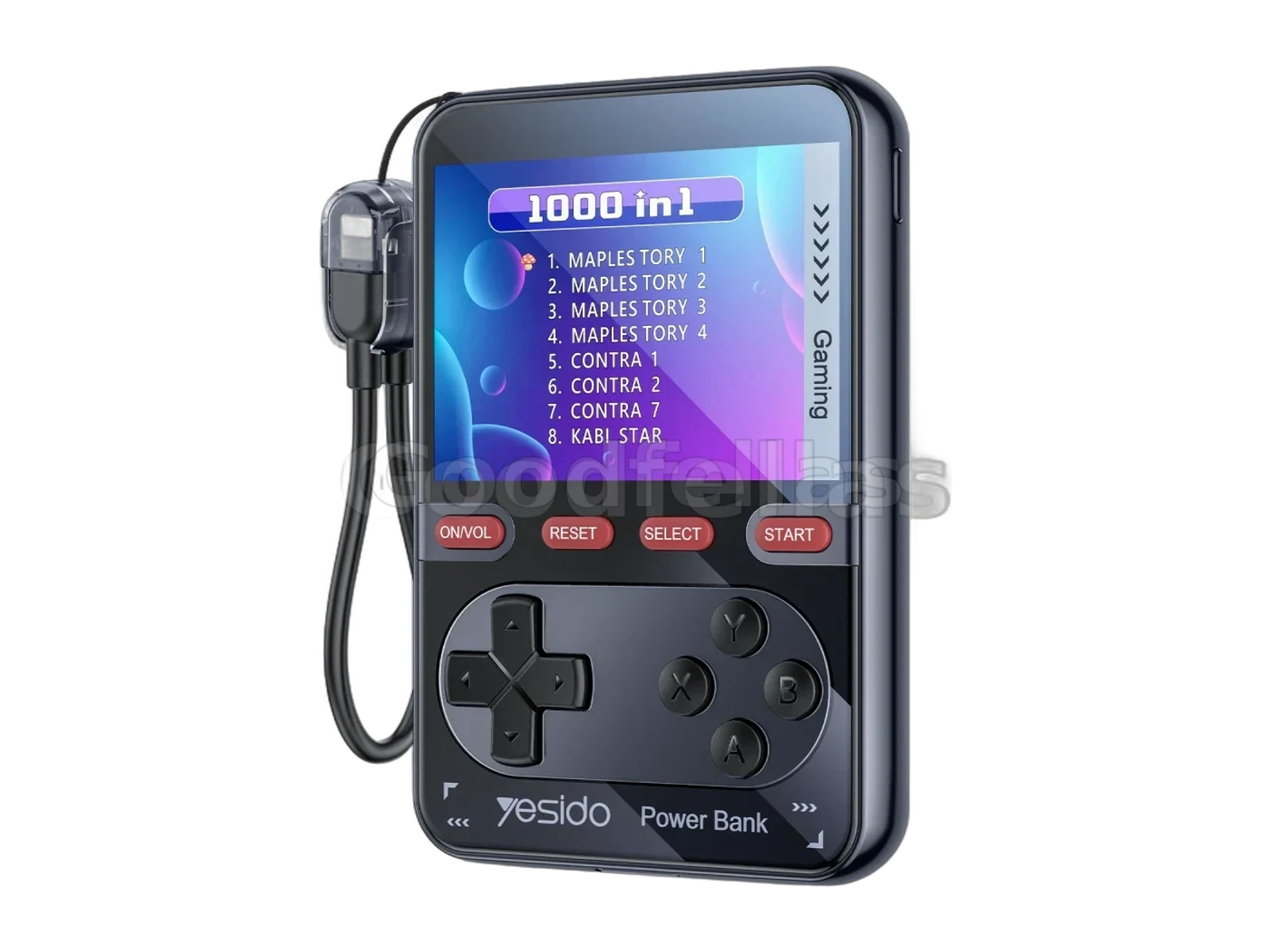 Yesido YP87 10,000mAh 20W 2-in-1 Retro Game Console Power Bank – Black