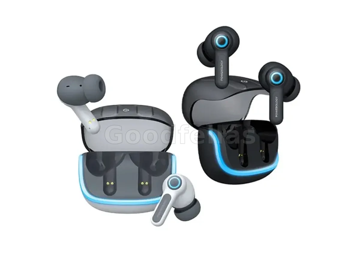 Powerology Quad ENC True-Wireless Buds Bluetooth 5.3 RGB - Black