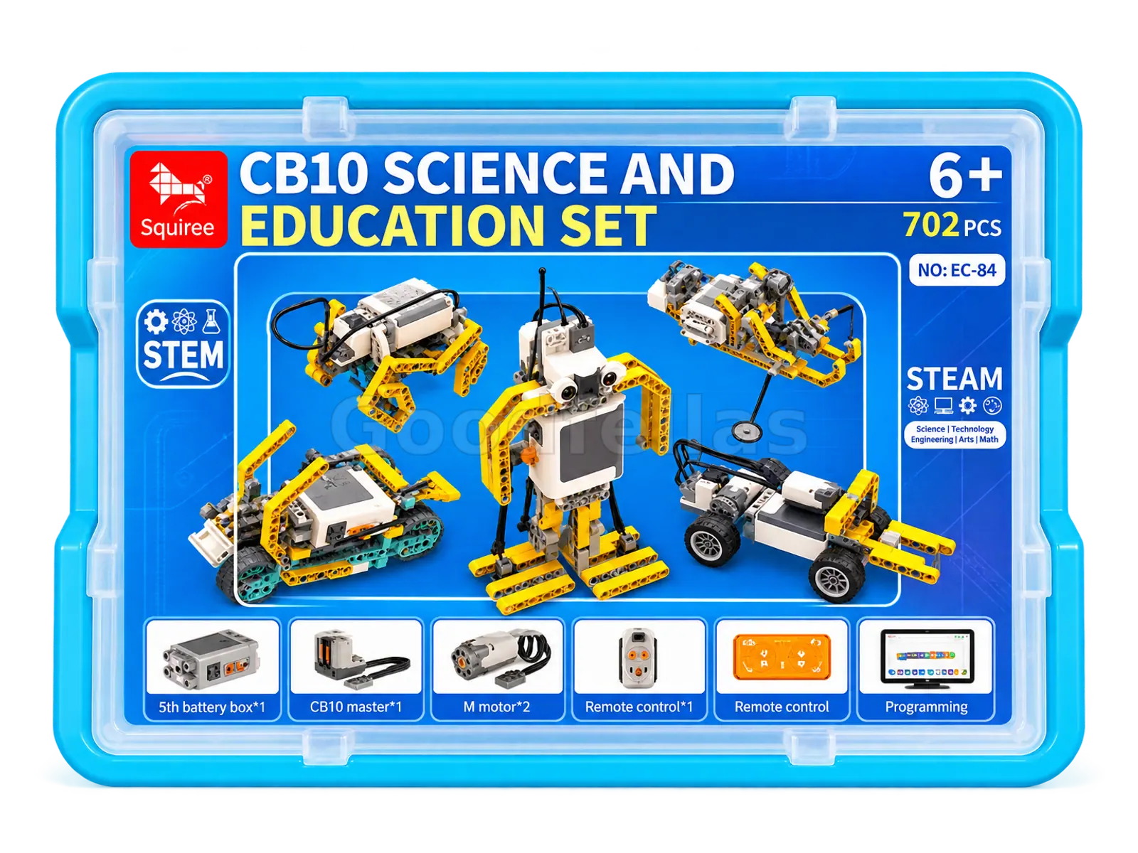 Squtee CB10 Science & Education Set – 50-in-1, 702 pcs STEM Programming Robotics Kit
