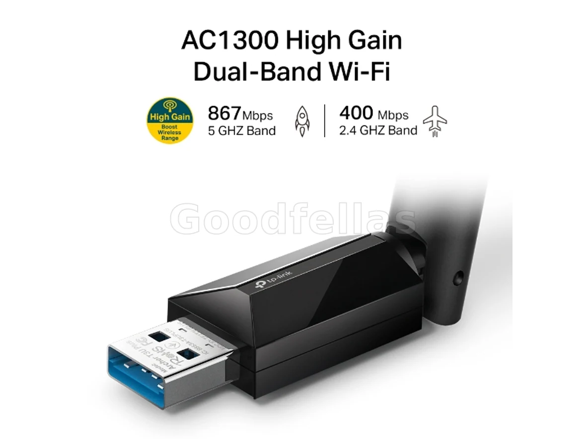 TP-Link Archer T3U Plus — AC1300 High Gain Wireless Dual Band USB Adapter