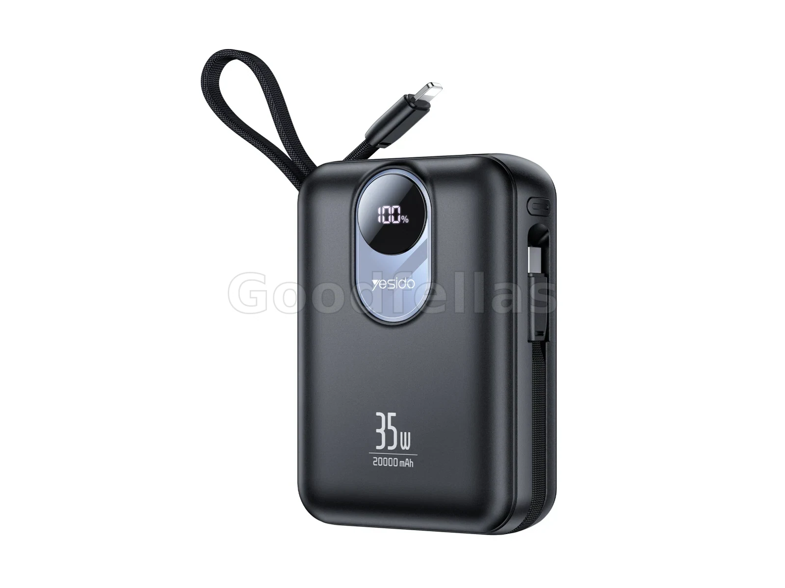 Yesido YP94 20,000mAh 35W Dual-Cable Power Bank – Black
