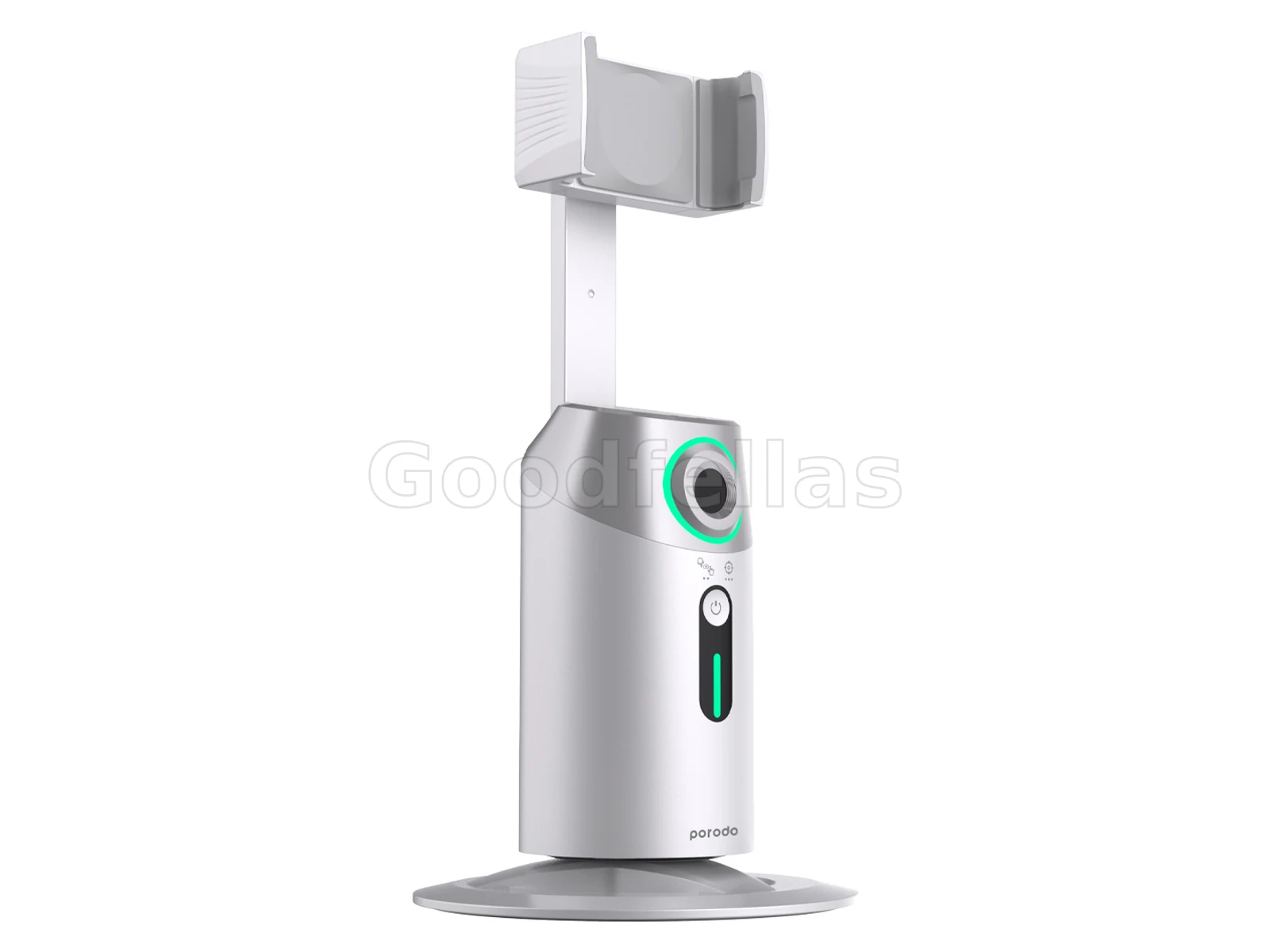 Porodo 360° Rotating AI Tracking Mount with Face Tracking & Gesture Recognition – White