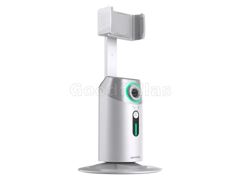 Porodo 360° Rotating AI Tracking Mount with Face Tracking & Gesture Recognition – White
