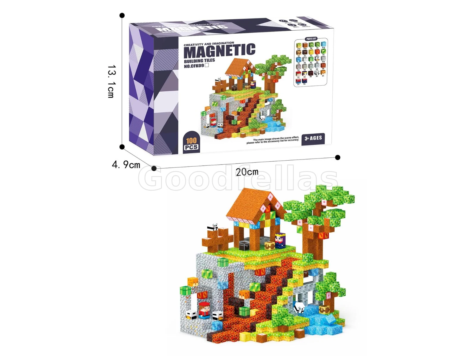 Xinqiyuan CFK09 Magnetic Building Tiles 100-Piece Set