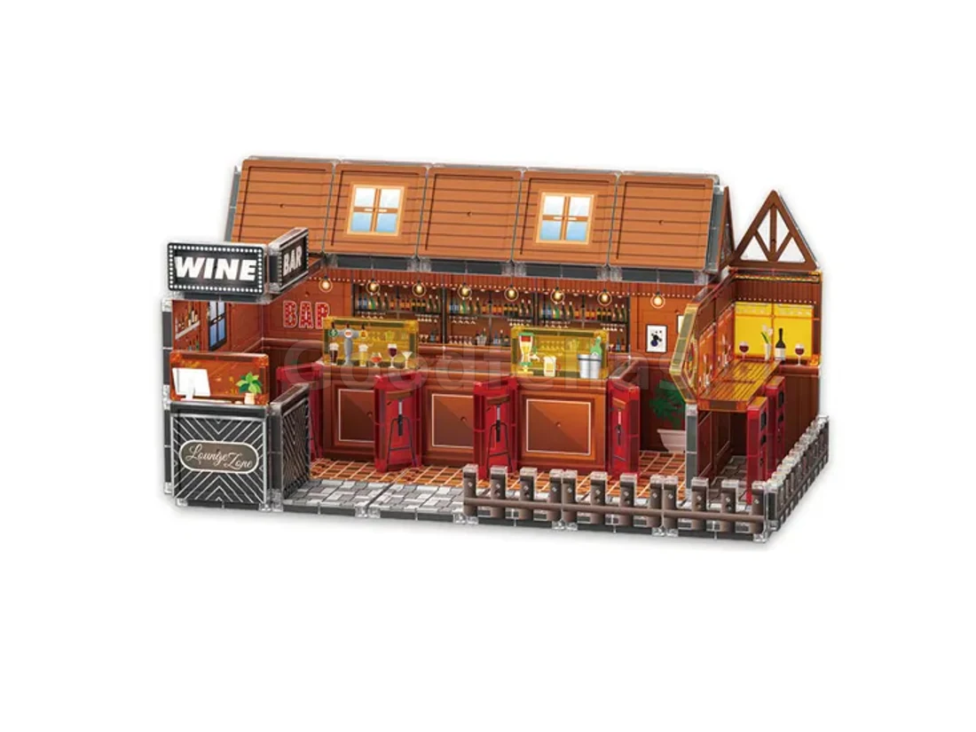 Magnetic Building Tiles Wine Bar / Pub — 90 Pieces