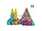 Mini Colorful Transparent Magnetic Puzzle Set with Mini Toy Cars — 43 Pieces