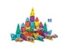 Mini Colorful Transparent Magnetic Puzzle Set with 8 Mini Toy Cars — 62 Pieces