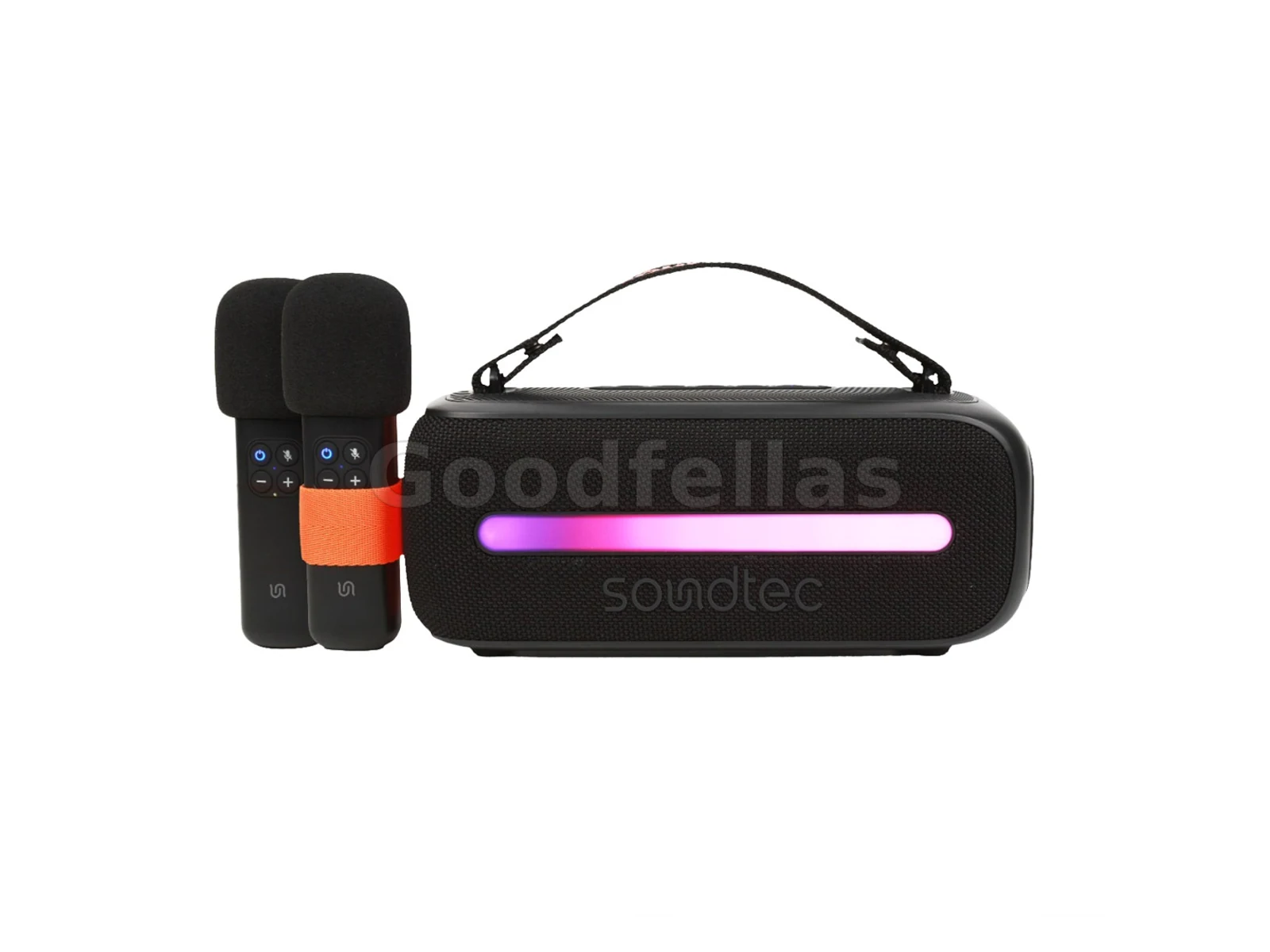 Porodo Soundtec 14W Speaker with Dual Wireless Microphone - Black