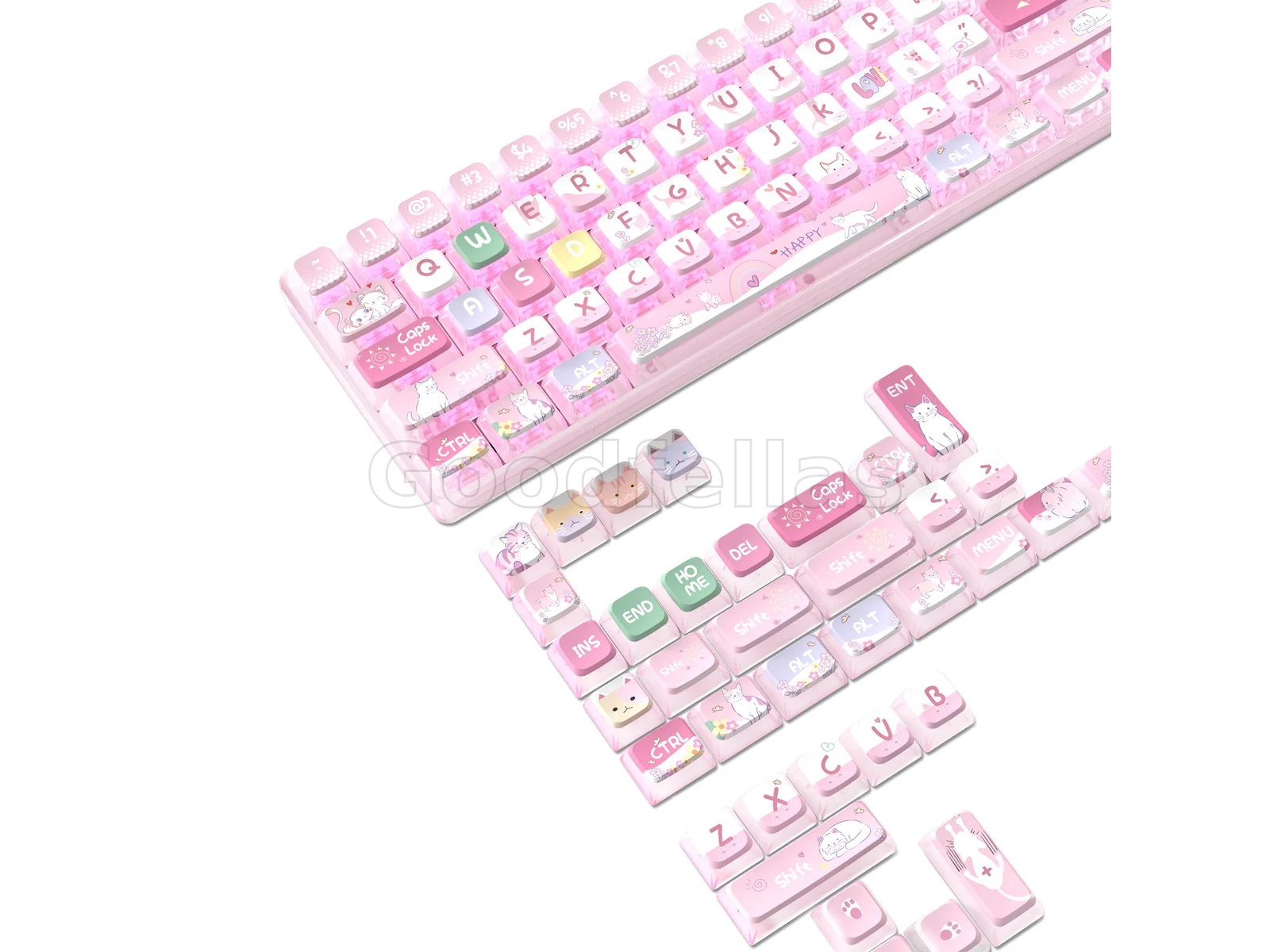 ATTACK SHARK 120 Keys PBT Dye-Sublimation Pudding Keycaps Set
