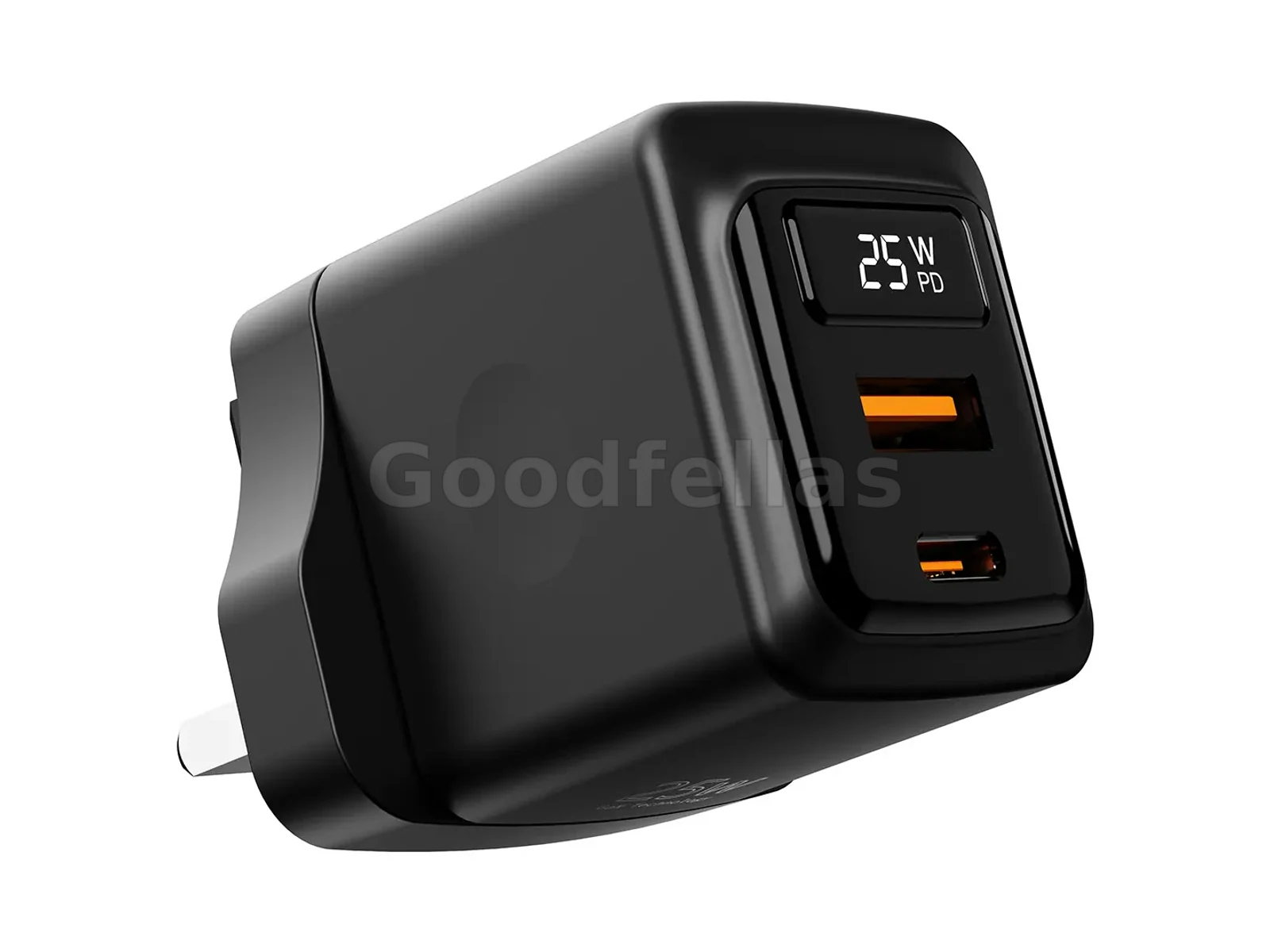 Porodo GaN 25W Dual-Port Wall Charger - Black