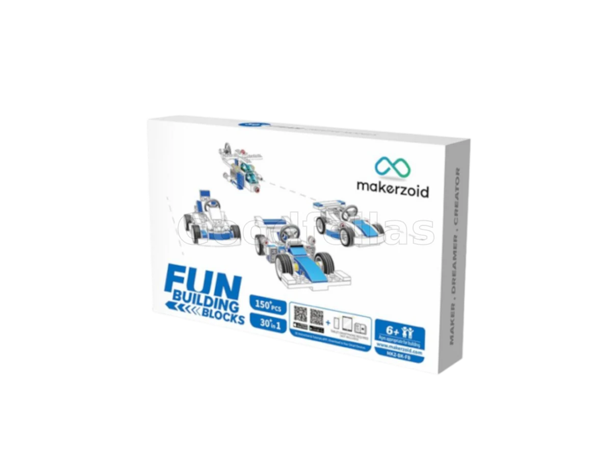 Makerzoid Fun Building Blocks – 30-in-1, 150+ pcs Mechanical Vehicle Building Kit