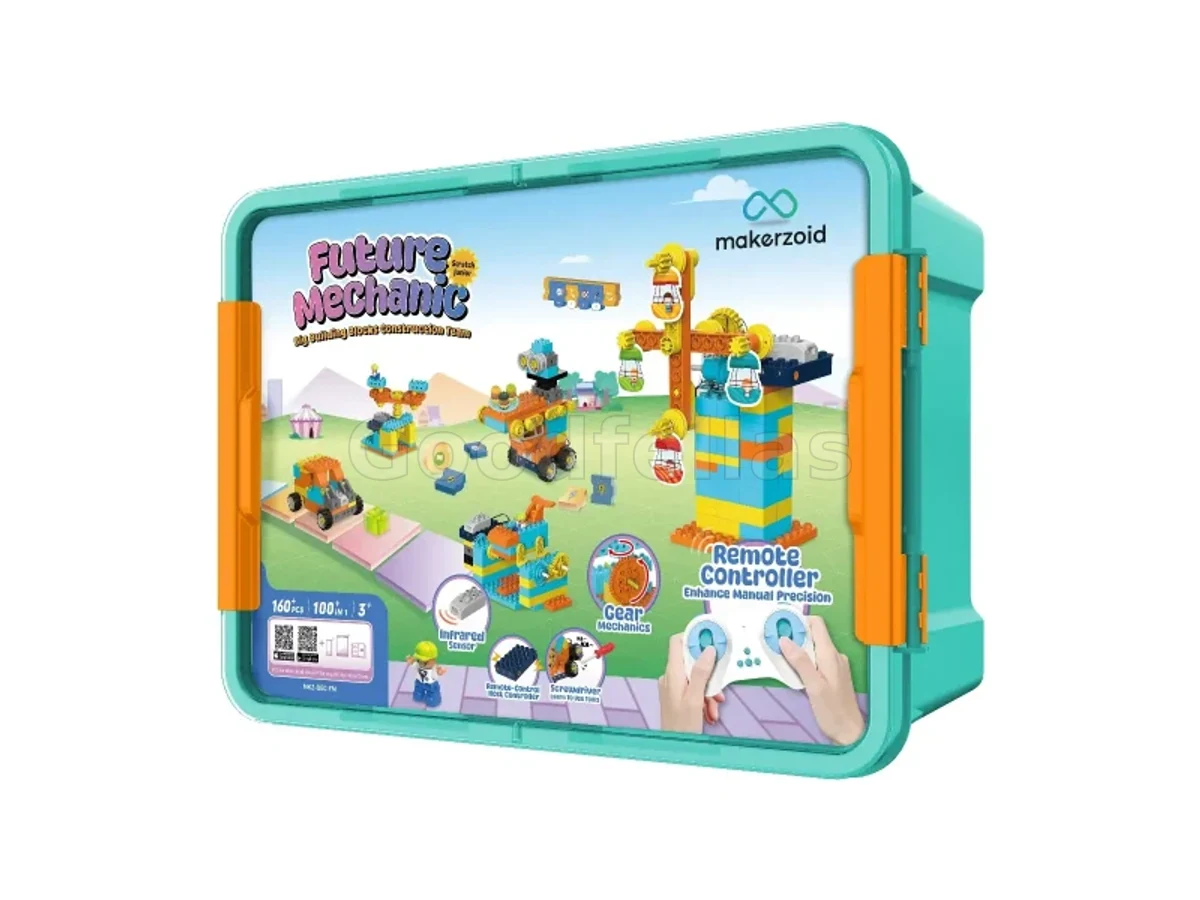 Makerzoid Future Mechanic Big Building Blocks – Scratch Junior, 160+ pcs / 100+ Models