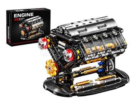 Mini V8 Engine Building Blocks – 502 Pieces